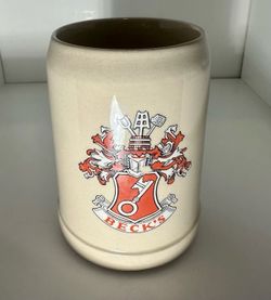 Vintage Beck's German Stoneware Bier Beer Mug Stein 0.5 Liter-WESTERN GERMANY