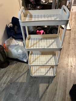 White 4-Tier Rolling Storage Cart