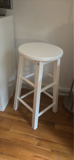 White Wooden Bar Stool