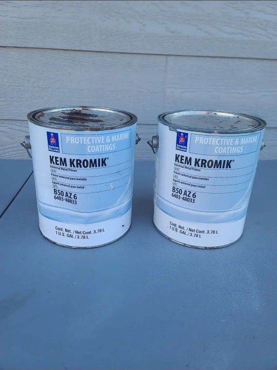 $75 X 2 SHERWIN WILLIAMS KEM KROMIK UNIVERSAL METAL GRAY PRIMER (2/1GL)