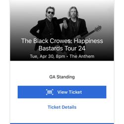 The Black Crowes Ticket 