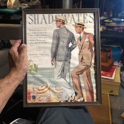 Vintage 1930 Framed Art No Glass 