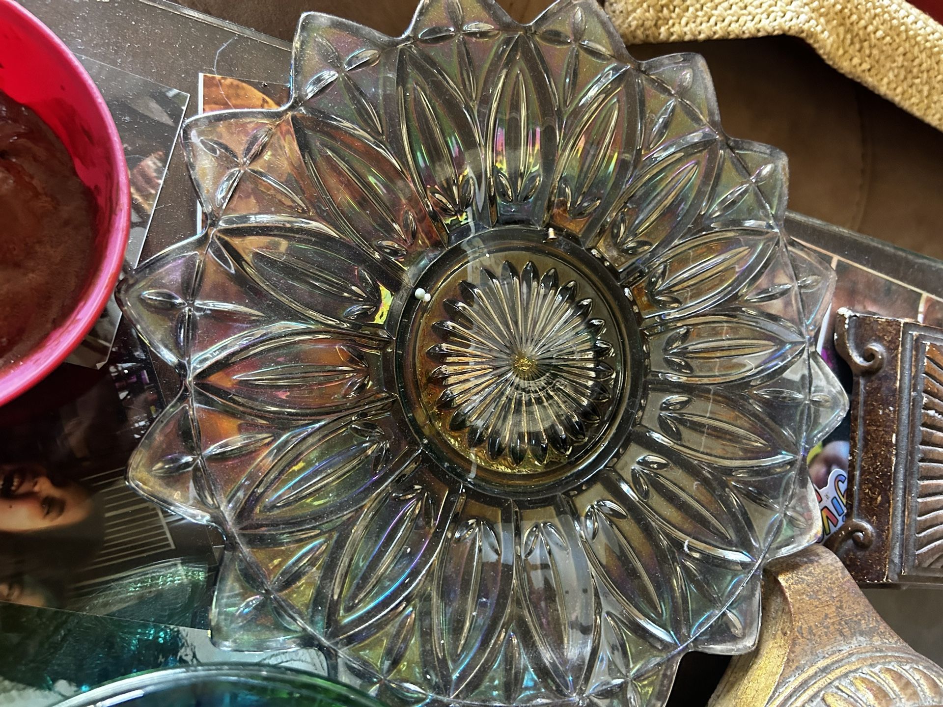 Vintage 1960’s "Petal Collection " smoke iridescent plate.