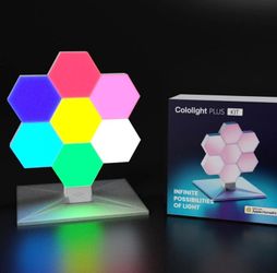 LifeSmart Cololight PLUS Hexagon Smarter Kit 7 Panel Tabletop/Wall mount Décor Lighting – Home Business Decoration Lighting