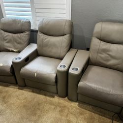 Set of (3) Theater Seating Recliners - Manual 