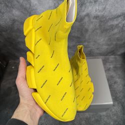 Size 12 Balenciaga Speed 2.0 all over logo with Box