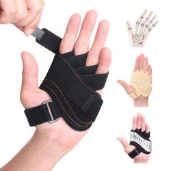 DrFinger Finger Support Splint Left Hand S/M Black New