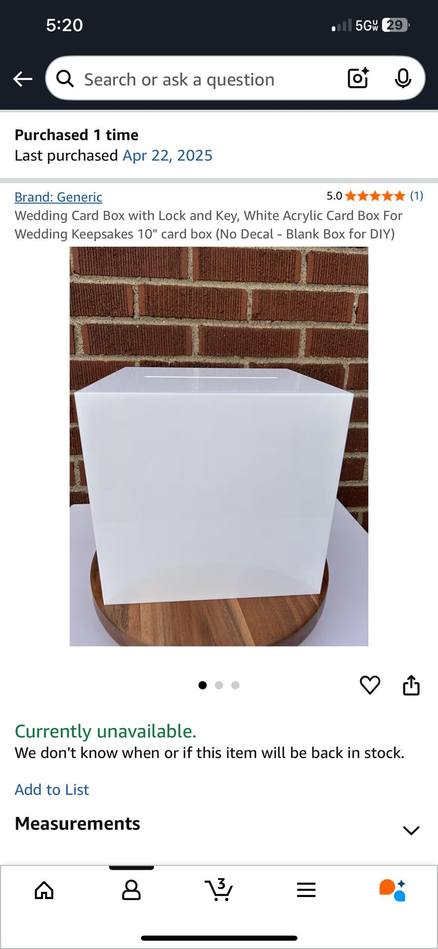 Wedding Card Box With Lock