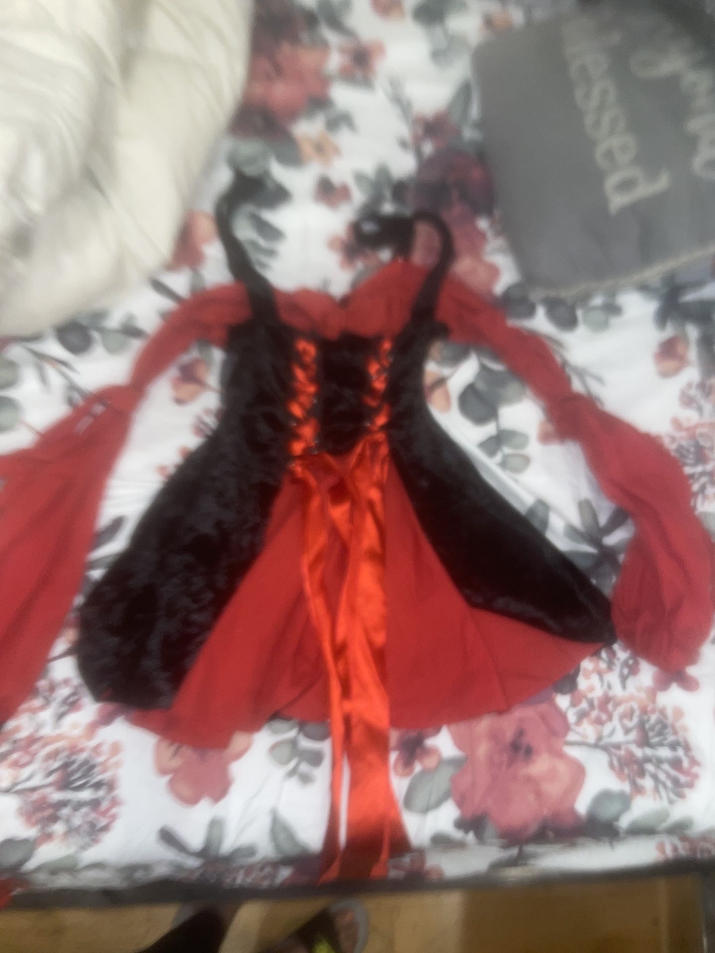 1800s women’s old times/vampire dress Red & Black Halloween costume Dress