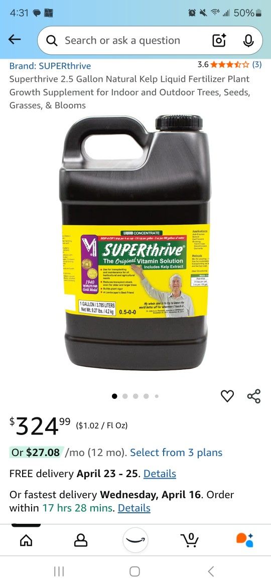 Superthrive Fertilizer 2.5 Gallon