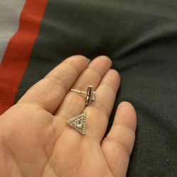 Real Silver Zircon Diamond Stud Earrings 