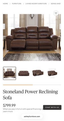 Ashley black leather reclining sofa