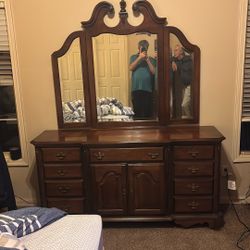 Real Wood Dresser With Mirror