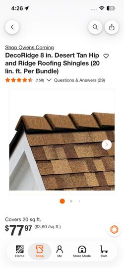 DecoRidge 8 in. Desert Tan Hip O and Ridge Roofing Shingles (20 lin. ft. Per Bundle)