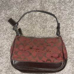 Coach Bag- Brown And Red Coach Shoulder Bag