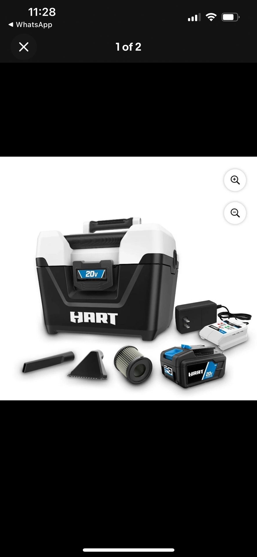 HART20-VoltCordless2-GallonWet/DryVacuumKit (1) 20-Volt 4.0AhLithium-Ion Battery
