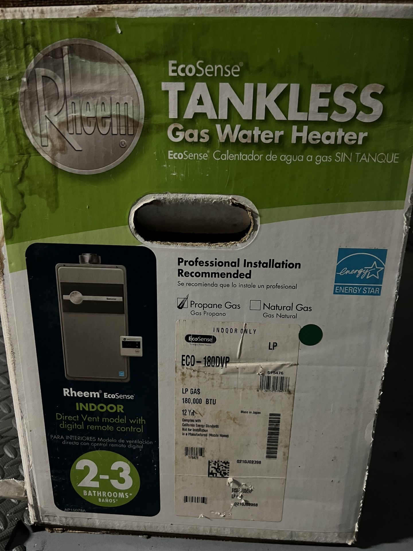 Indoor propane Tankless 