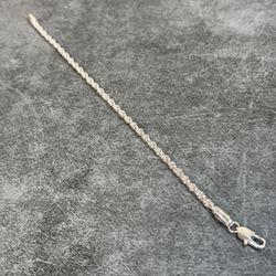 925  Silver Rope Chain Bracelet Clean Diamond-Cut Shine