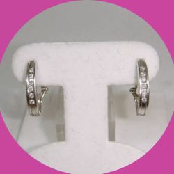 Elegant 14k White Gold NATURAL Diamond Earrings 1/3CTTW