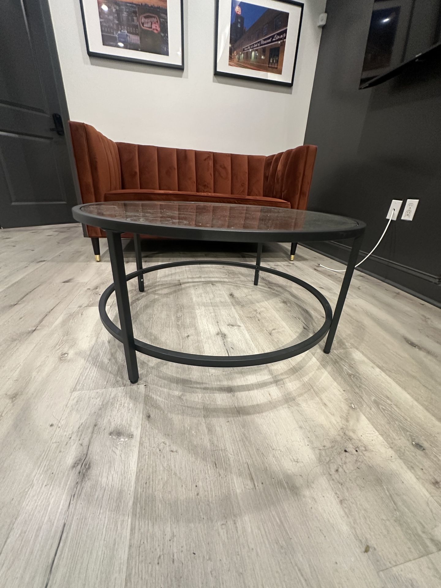 Glass coffee table