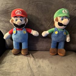 Plush Mario and Luigi 12”inch
