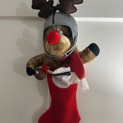 Vintage 1994 Los Angeles Raiders Christmas Reindeer Stocking