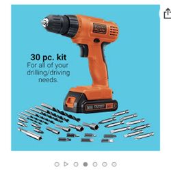 BLACK+DECKER 20V MAX* POWERECONNECT Cordless Drill/Driver + 30 pc. Kit (LD120VA)