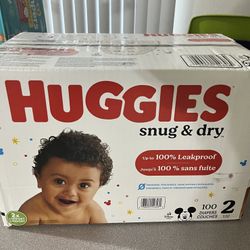 (Pending Pick-Up) Huggies Snug & Dry Diapers, Size: 2, 100 Count