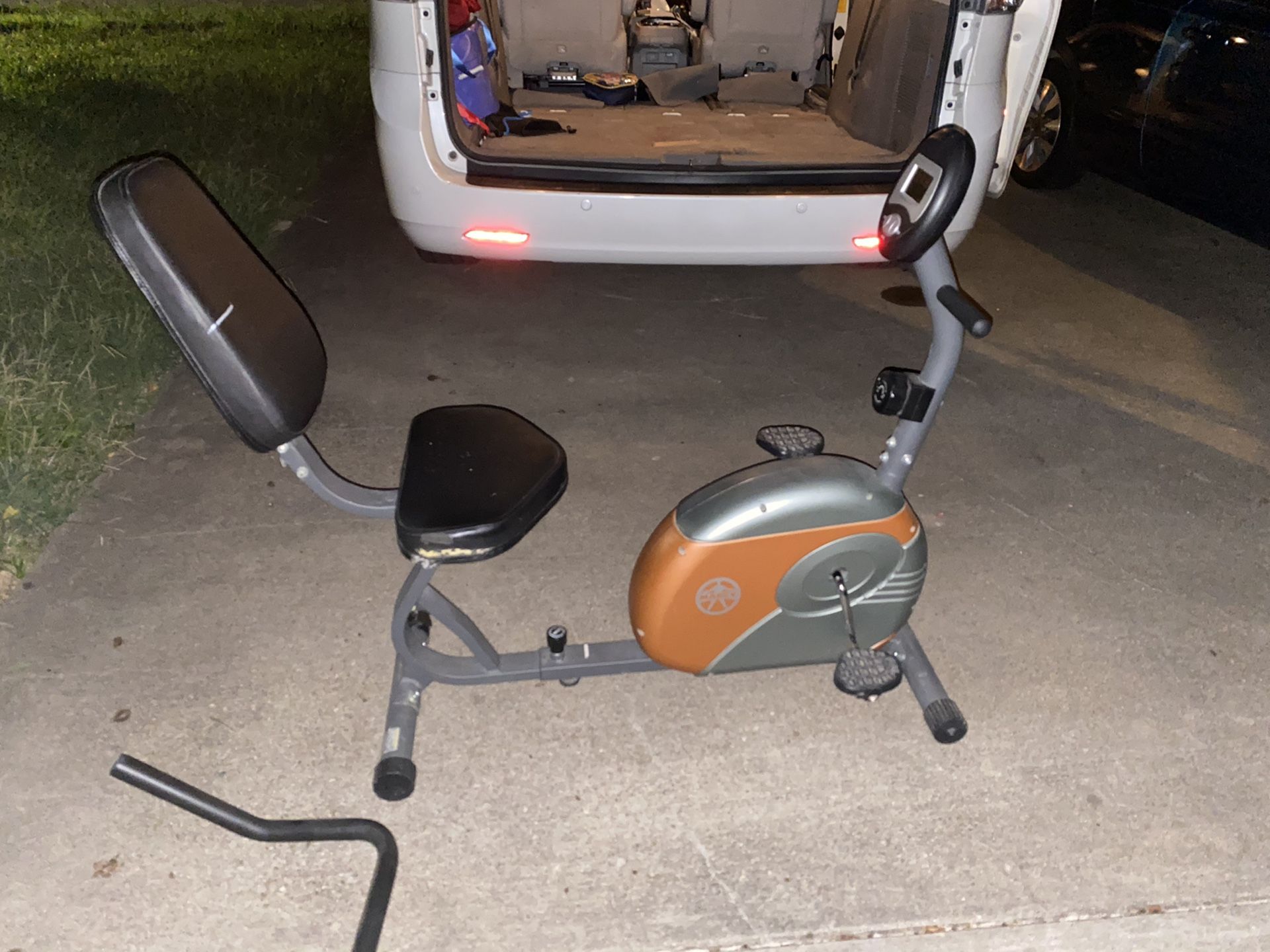 Battery operated stationary exercise bike