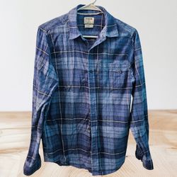 Hurley Blue Plaid Long Sleeve Shirt Size Small Thrifted