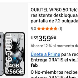 OUKITEL WP60 5G Unlocked Rugged Phone, 7.2-inch 120Hz Screen, Rugged Smartphone, 24GB+256GB 2TB, 10000mAh/33W Battery, IP68/IP69K Waterproof Cell Phon