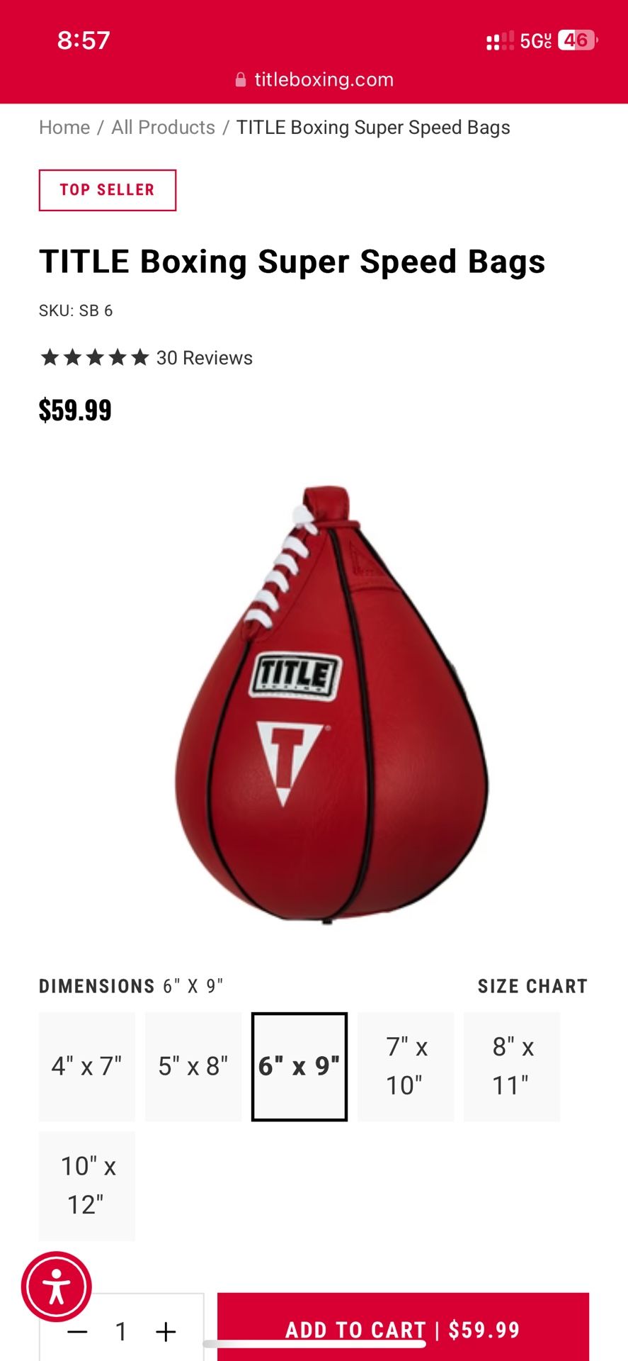 Title Leather Speed Bag