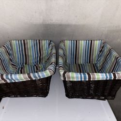 Wicker Storage Baskets X2