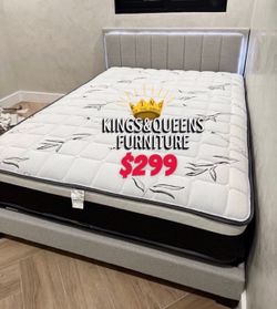 Queen size bed frame with mattress included