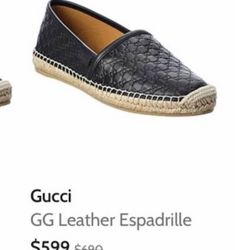 Authentic Gucci Leather Espadrille (size 7)