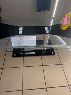 Glass and Black TV Stand