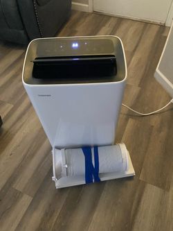 Toshiba 8,000 (DOE) BTU Portable AC Cools 350 sq. ft. with Dehumidifier and Remote Control in White