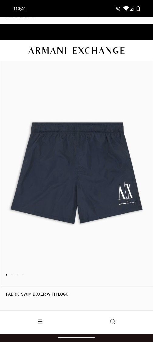 Armani Exchange. Fabric swim boxer with logo.