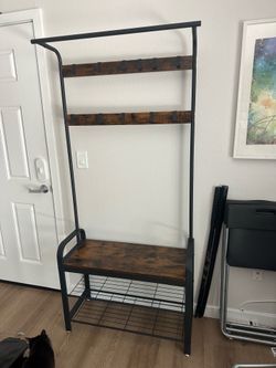 Coat Rack with shoe bench