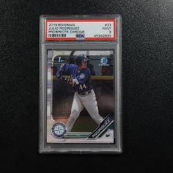 2019 Bowman Chrome Prospects Julio Rodriguez BCP-33 1st Bowman PSA 9