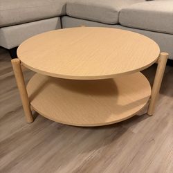 Round Oak Veneer Coffee Table