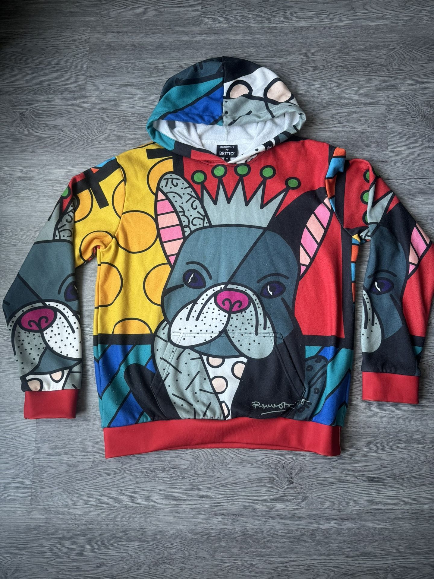NWT Fresh Hoods By Britto French Bulldog King Frenchie Hoodie Size