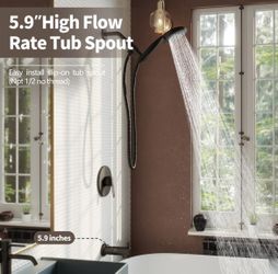 Matte Black Bathtub Shower Faucet Set