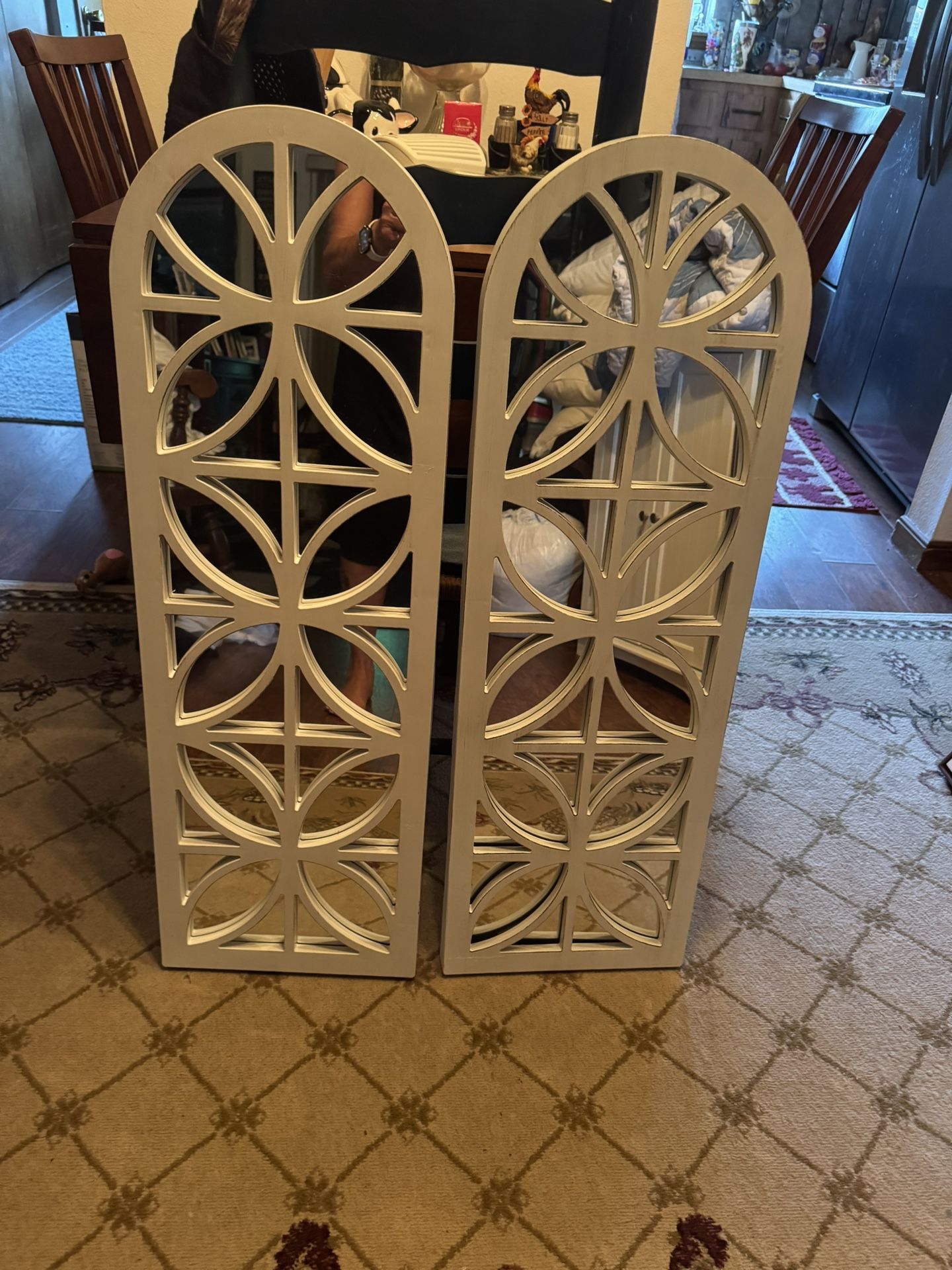 Pair Window Frame Mirror Decor