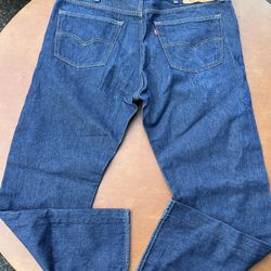 Levis 501 Denim Jeans Button Fly Blue Straight Leg Mens Size 40x32 #162-1