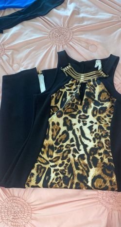 Cheetah  Black Dress