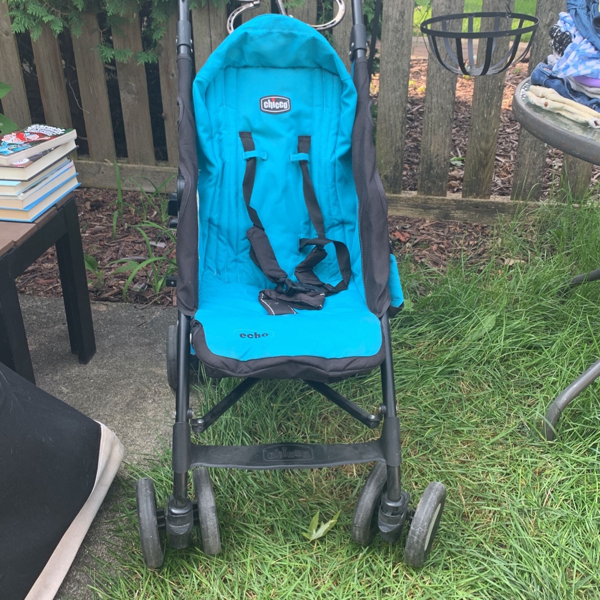Chicco blue toddler stroller