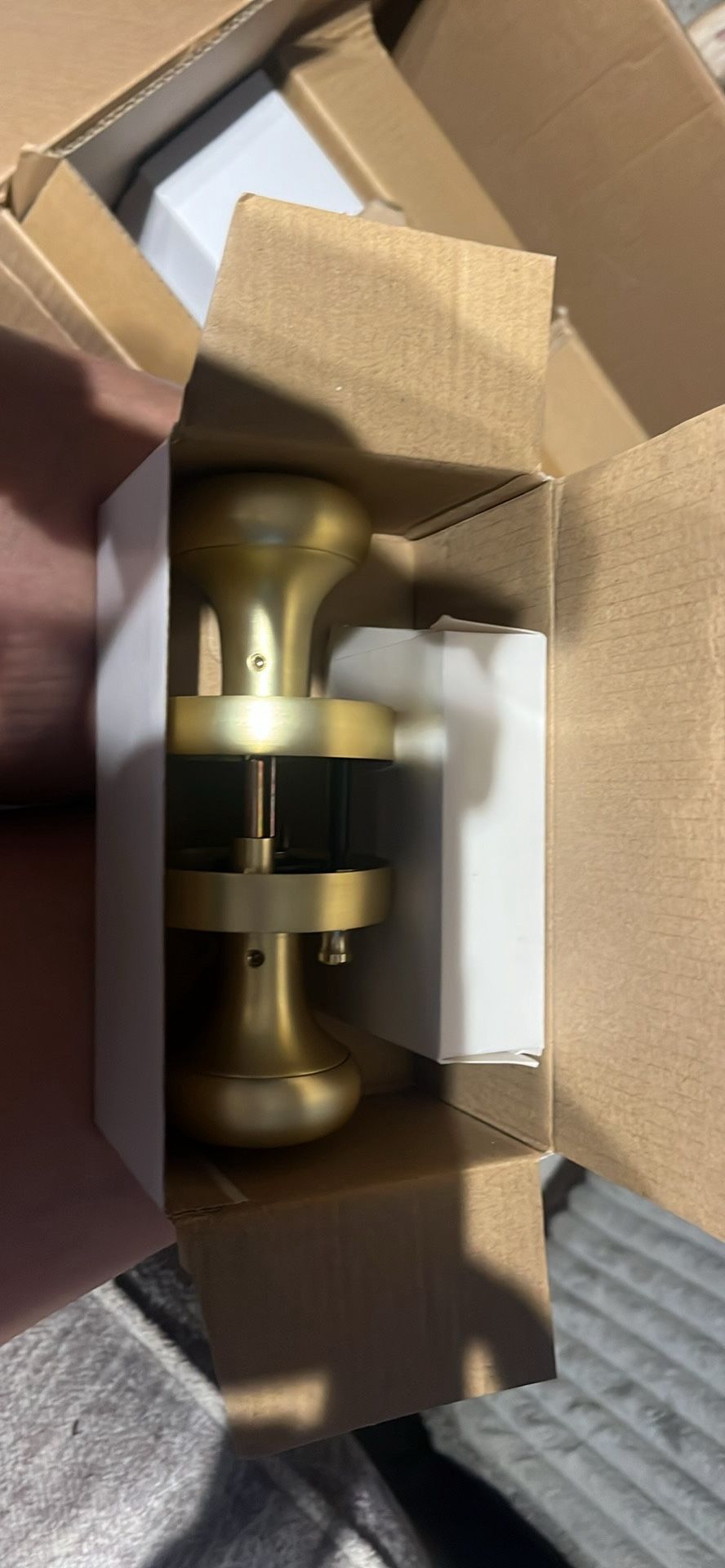 Golden Warm Bathroom Doorknobs