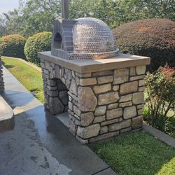 44" Large Round Custom Tile Pizza Oven Wood Fired