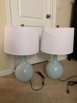 2 New Signature - Ashley Blue Table Lamps